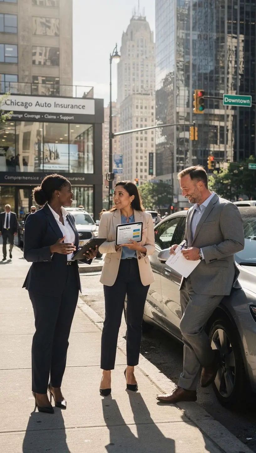 Изображение автомобиля с защитой от столкновений на фоне дороги.