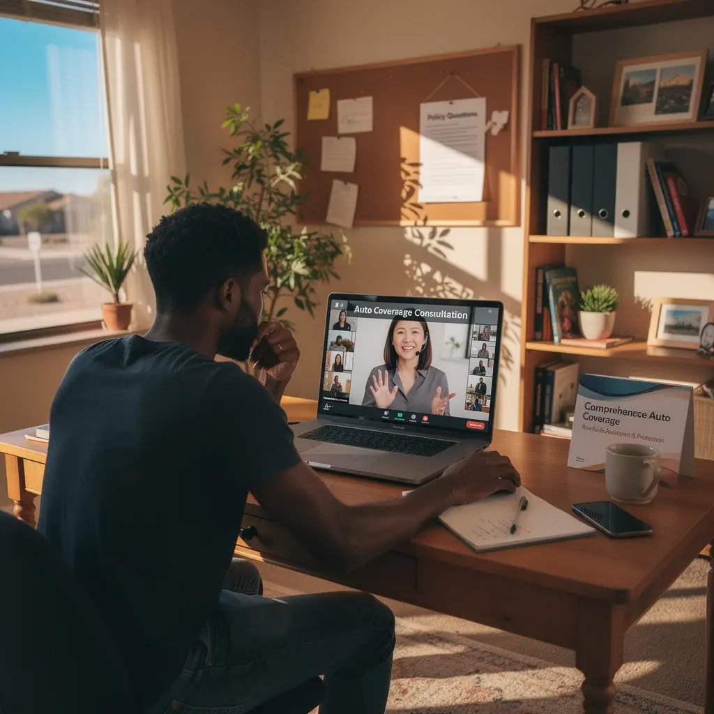 Изображение автомобиля с защитой от столкновений на фоне дороги.