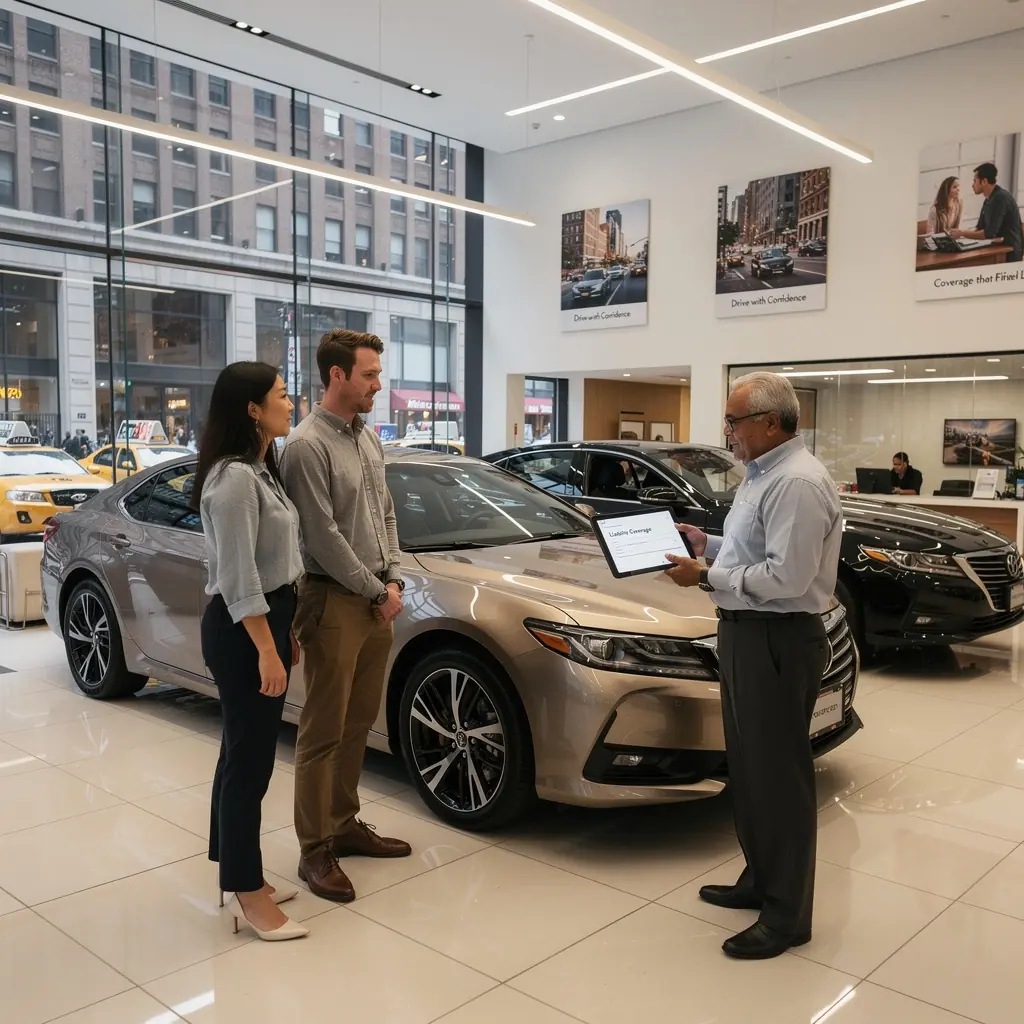 Графика, иллюстрирующая доступ к учетной записи для управления страховкой автомобиля.